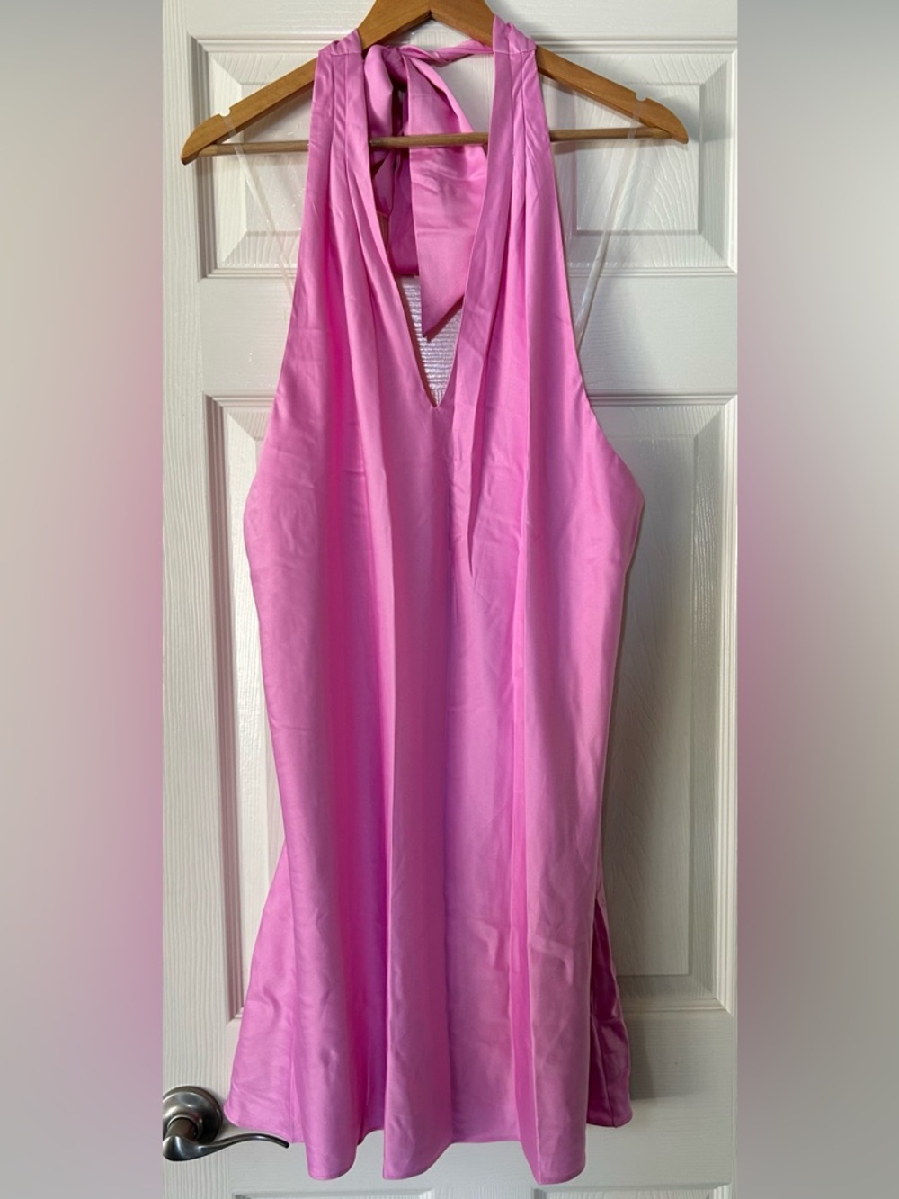 👗wild fable Pink Halter V-Neck Dress 👗